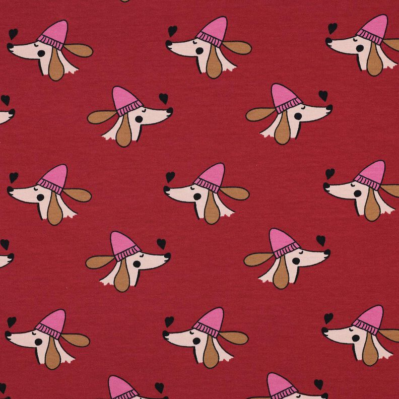 felpa estiva cane con cappello | Poppy Fabrics – rosso scuro/pink, image number 1
