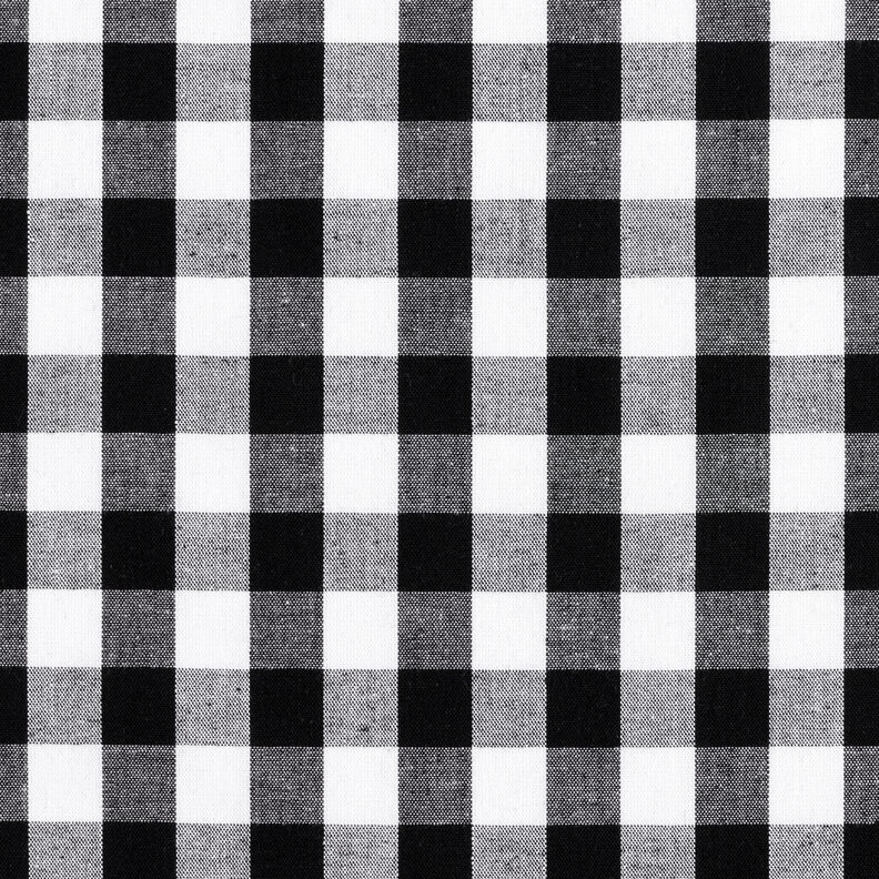 tessuto in cotone Quadro vichy 1,7 cm – nero/bianco,  image number 1