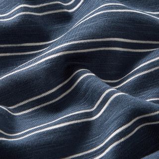 jersey di cotone Righe irregolari – blu marino/bianco, 