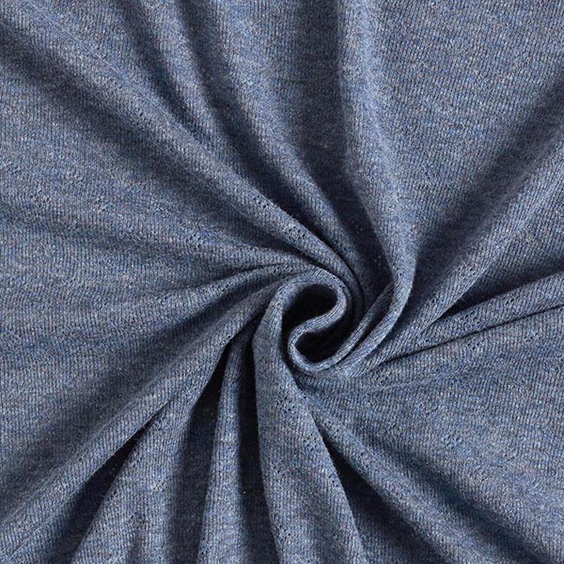 jersey maglia fine con motivi traforati Melange – colore blu jeans,  image number 1