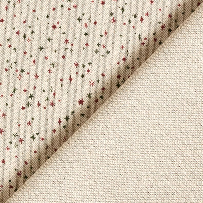 tessuto arredo mezzo panama Stelle festose – naturale/rosso carminio, image number 4
