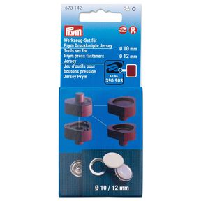 Set di utensili bottoni a pressione jersey [Ø 10 + 12 mm] | Prym – rosso Bordeaux, 