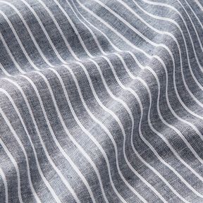 misto cotone-lino righe ampie – blu notte/bianco, 