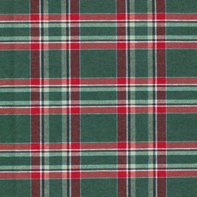tessuto arredo Jacquard quadri classici – verde abete/rosso carminio, 