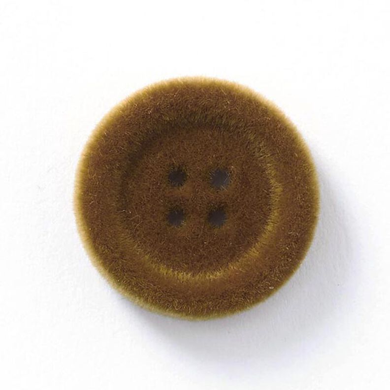 bottone velluto, 4 fori – marrone,  image number 1