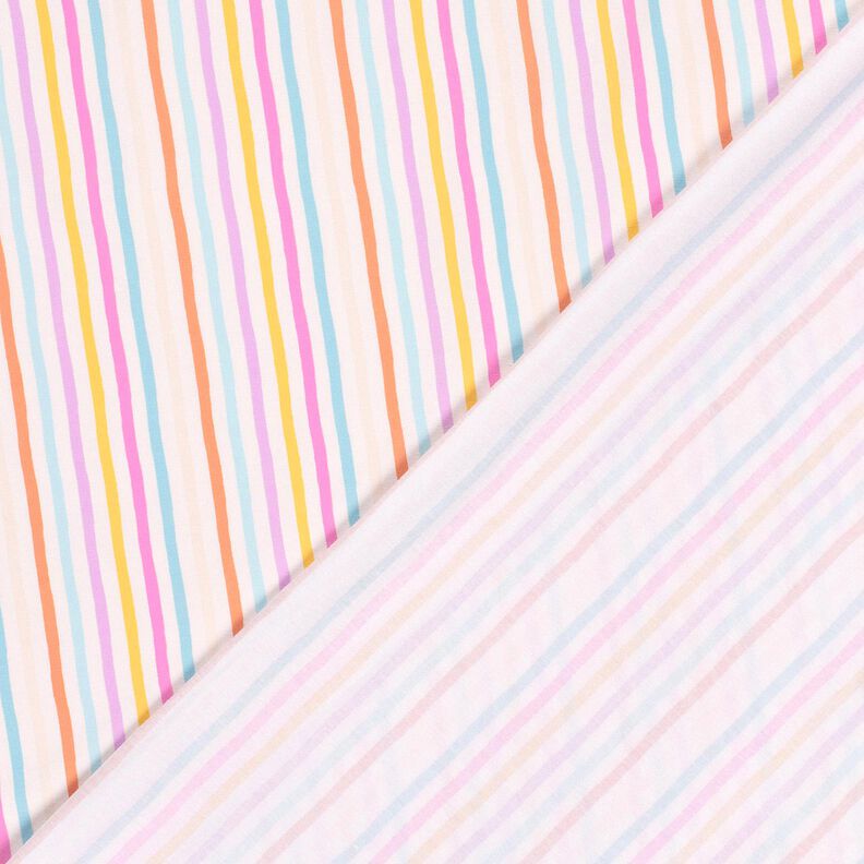 jersey di cotone Righe di pastello – bianco lana/violetto pastello, image number 4