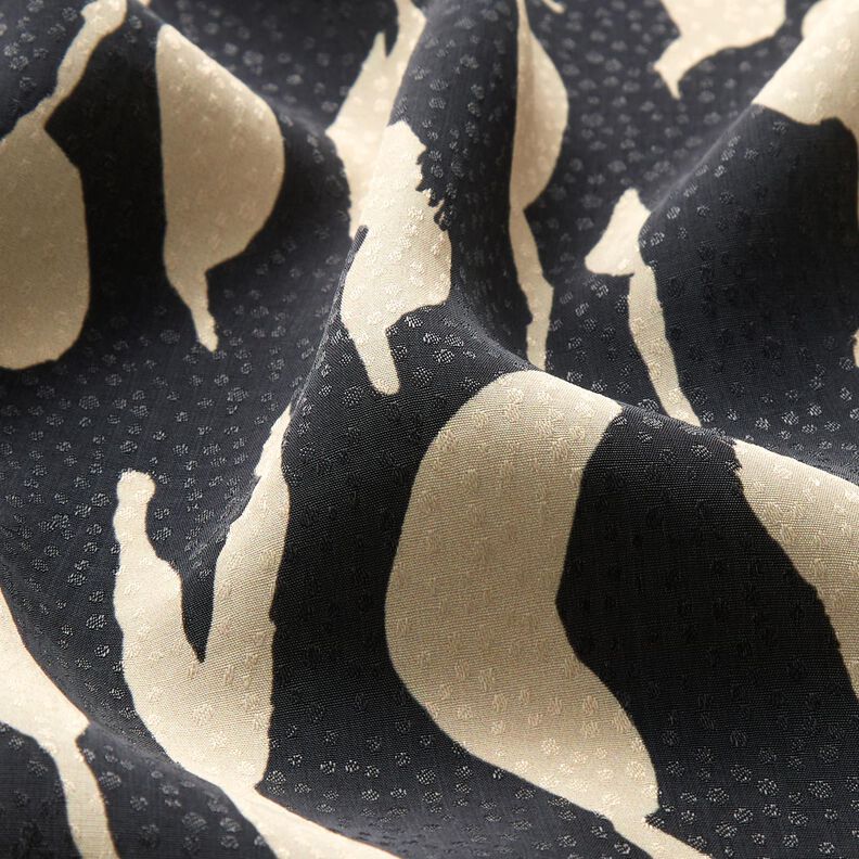 Tessuto di viscosa Motivo zebrato astratto – nero/beige chiaro,  image number 2