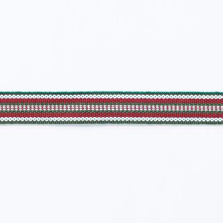 nastro tessuto motivo etnico [ 15 mm ] – verde scuro/rosso Bordeaux, 