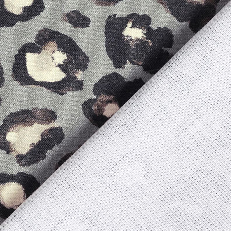 tessuto arredo tessuti canvas Pois Leopardato – grigio elefante/nero, image number 4