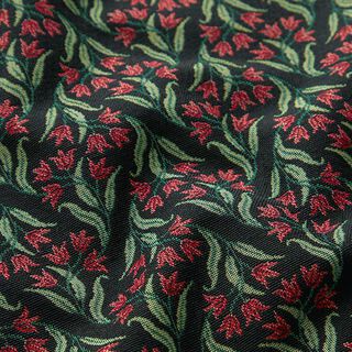 tessuto arredo gobelin Campanula – nero/rosso carminio, 