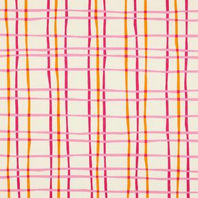 popeline di cotone Quadri ondulati | Poppy Fabrics – crema/rosa, 