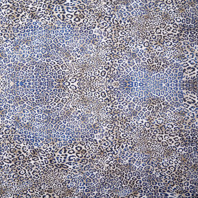 GOTS Popeline di cotone Motivo leopardato | TCC x LOOKS by Wolfgang Joop – indaco/tortora chiaro, 