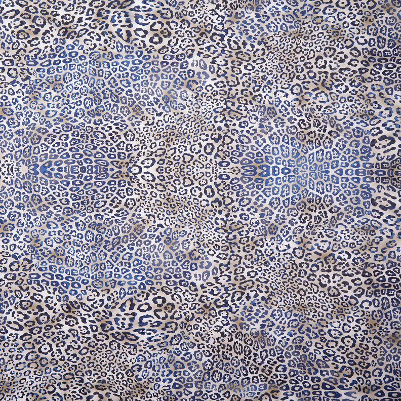 GOTS Popeline di cotone Motivo leopardato | TCC x LOOKS by Wolfgang Joop – indaco/tortora chiaro,  image number 1