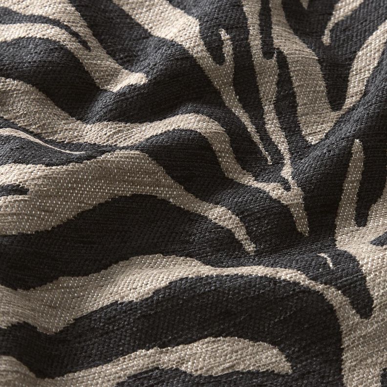 tessuto da tappezzeria Jacquard zebra – cachi/nero, image number 6