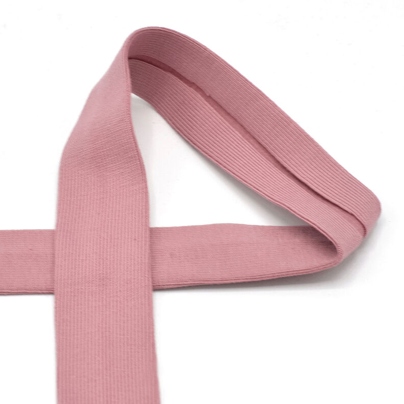 Nastro in sbieco jersey di cotone [20 mm] – rosa antico scuro,  image number 1