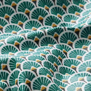 Cotone laminato Piccoli ventagli – petrolio, 