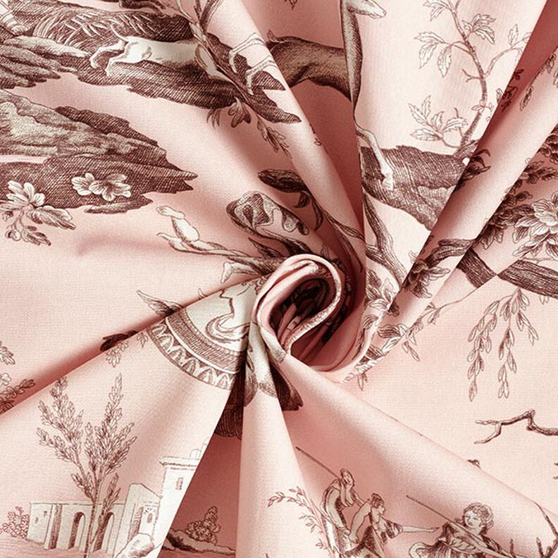 tessuto arredo tessuti canvas antichità 280 cm – rosa chiaro/marrone,  image number 3