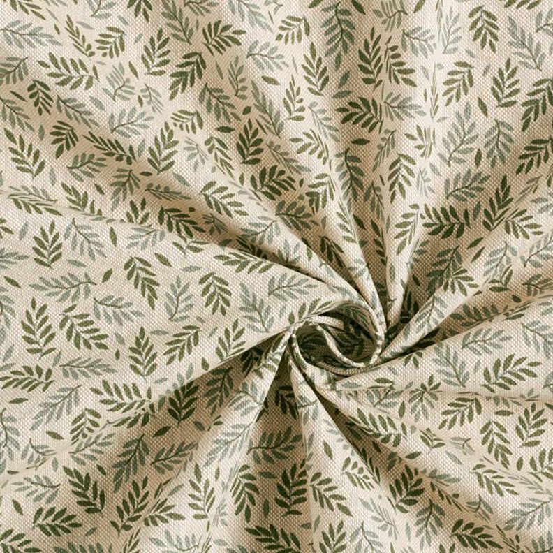 tessuto arredo mezzo panama foglie delicate – naturale,  image number 5