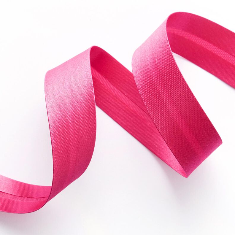 Nastro in sbieco satin [20 mm] – rosa fucsia acceso,  image number 2