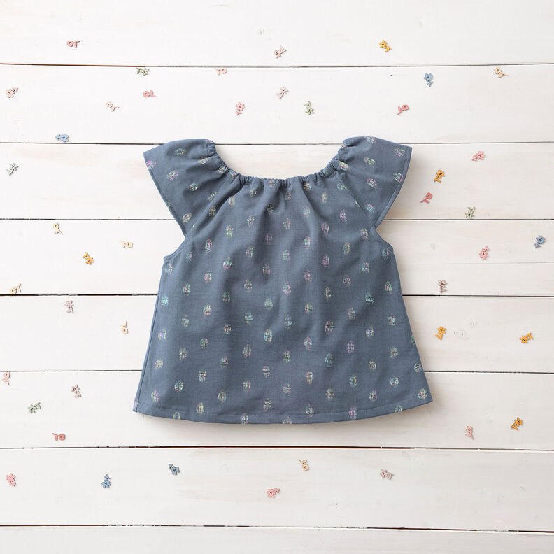 mussolina / tessuto doppio increspato Pois stampa laminata | by Poppy – grigio blu,  image number 6
