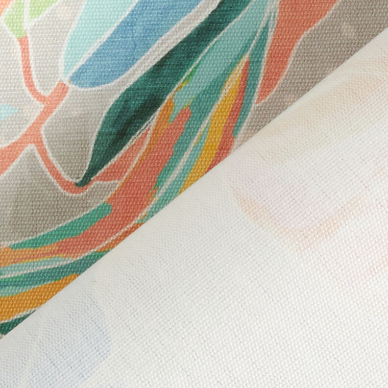 Tessuti da esterni canvas foglie tropicali – corallo,  image number 4