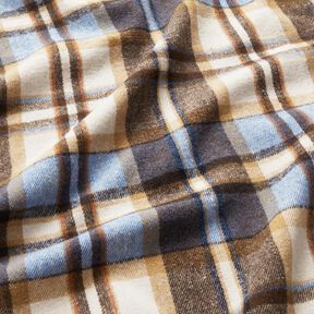 Flanella a quadri per cappotti | Katia Fabrics – blu reale/marrone nerastro, 