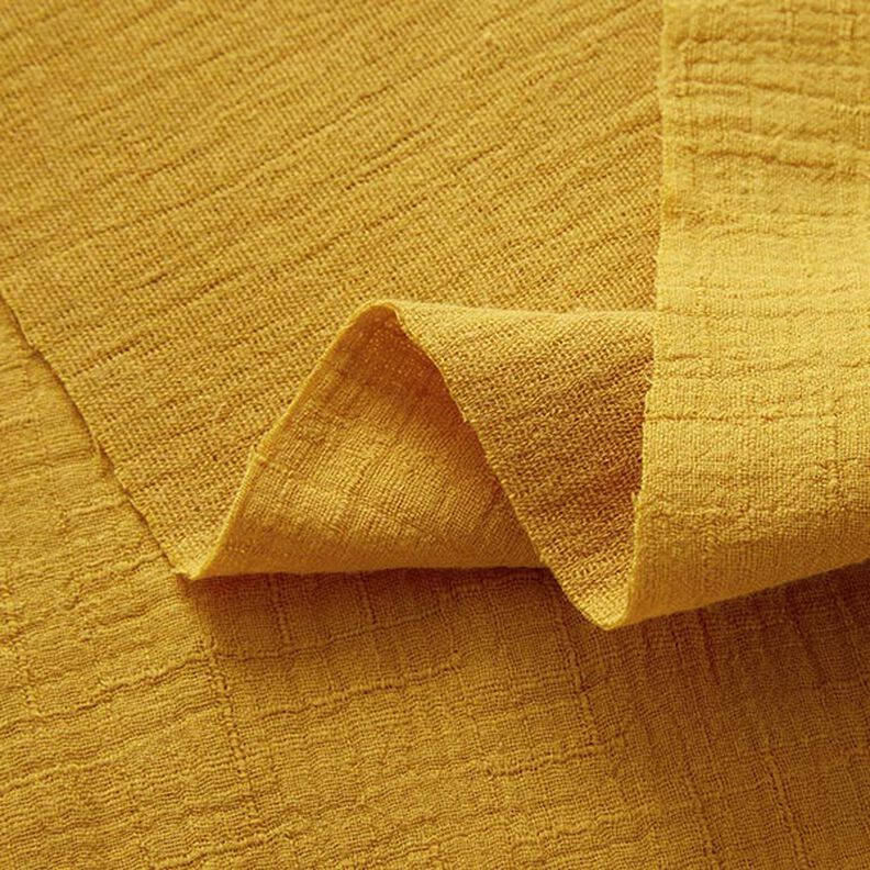 bambù mussolina / tessuto doppio increspato struttura – giallo curry,  image number 3