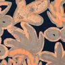 jersey di viscosa Fiori dipinti – blu notte/arancio pesca,  thumbnail number 5