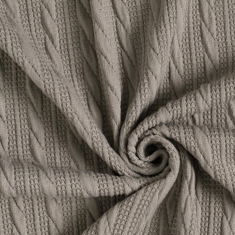maglia cloqué Motivo a treccia – grigio seta,  image number 3