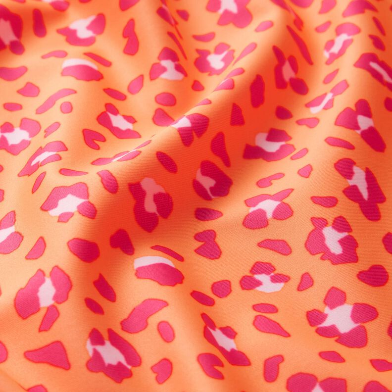 Tessuto per costumi da bagno con stampa leopardata – arancio pesca/rosa fucsia acceso,  image number 2