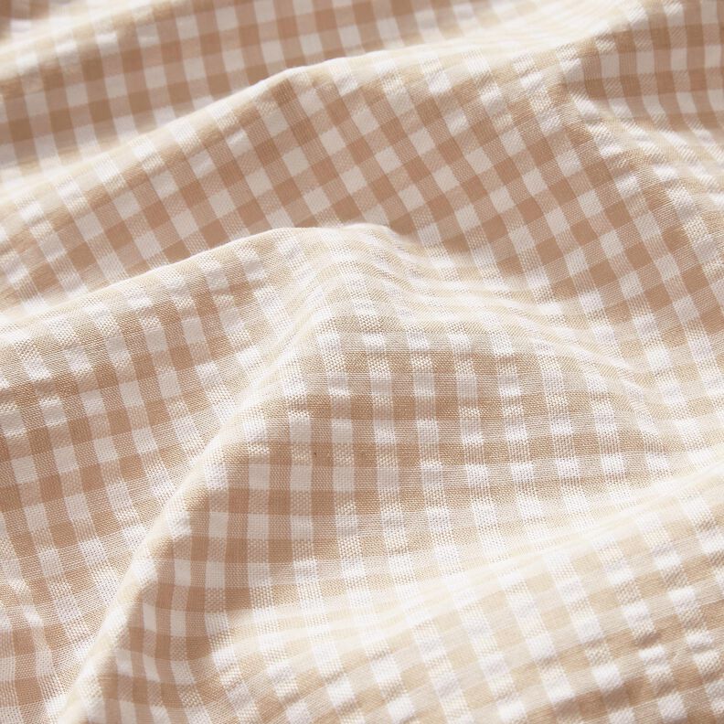 <h2>Seersucker a Quadretti Piccoli, Beige &ndash; Anemone/Bianco &ndash; con Struttura Caratteristica e Motivo,  image number 2