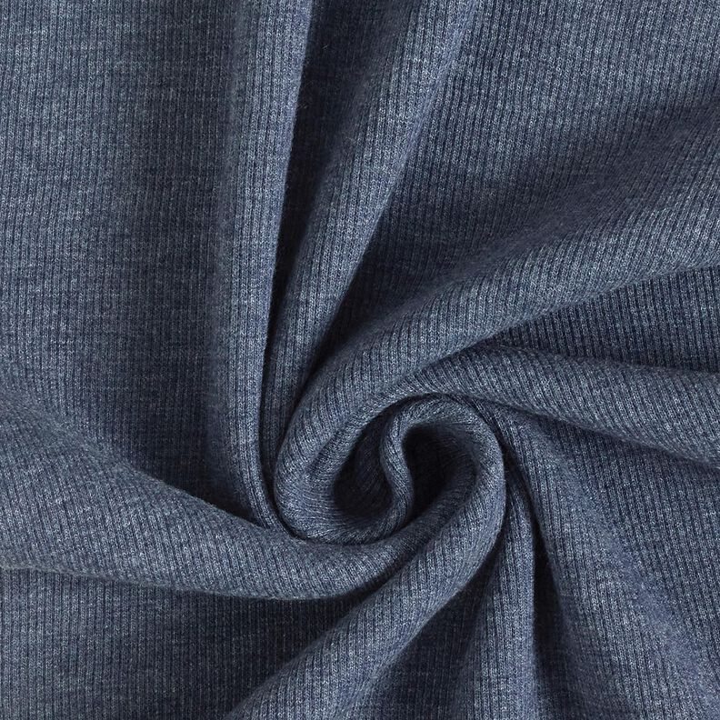 2x2 tessuto per polsini mélange – colore blu jeans,  image number 1