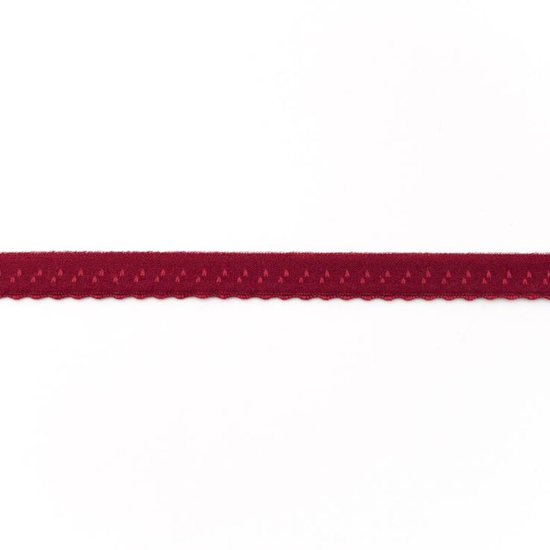 Fettuccia elastica pizzo [12 mm] – rosso Bordeaux,  image number 1