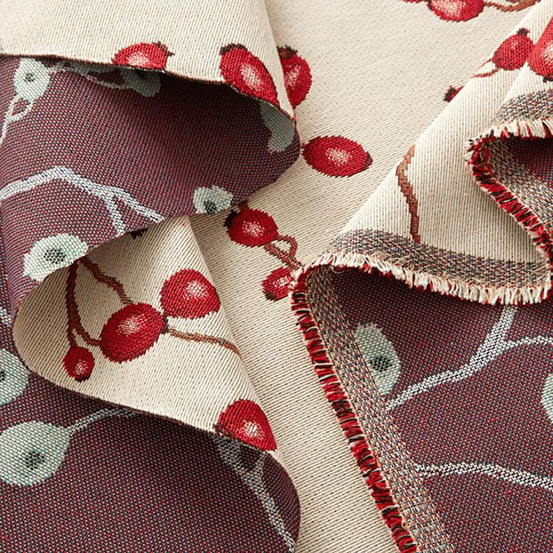 tessuto arredo gobelin rosa canina – beige chiaro/rosso, image number 3