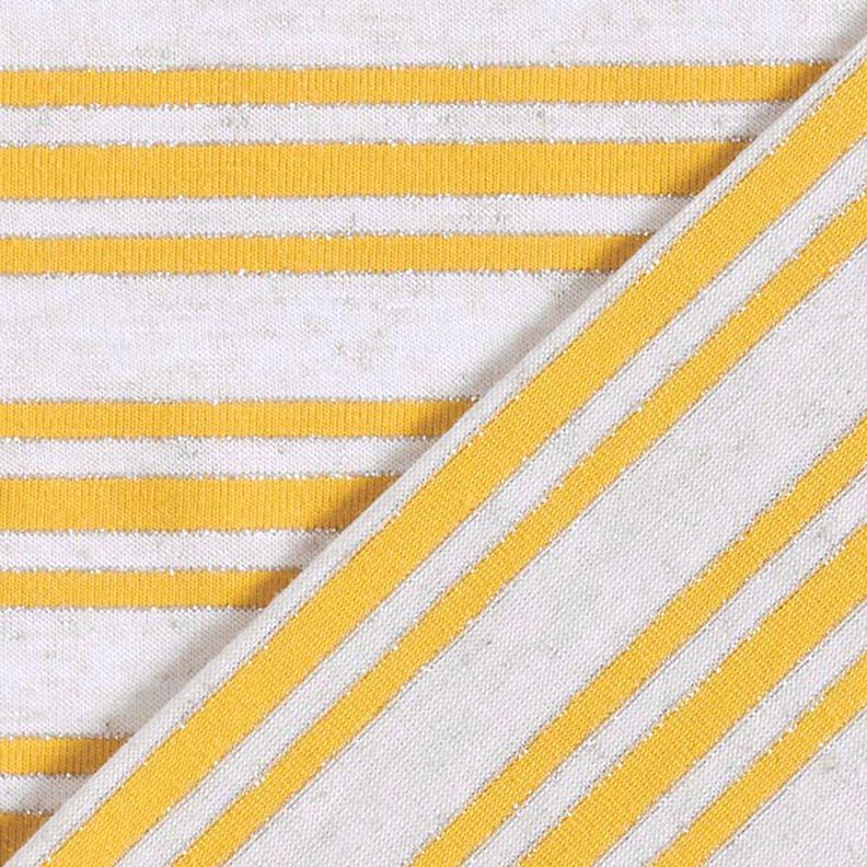 jersey di viscosa, righe glitter irregolari – bianco lana/giallo sole,  image number 4