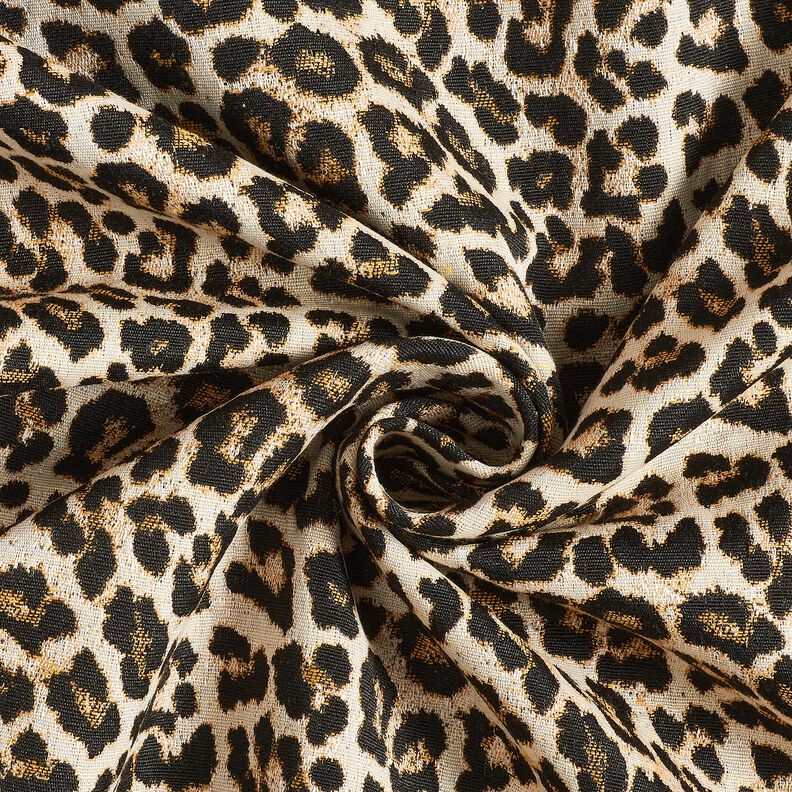 tessuto arredo Jacquard Motivo leopardato intrecciato – beige chiaro/nero,  image number 3