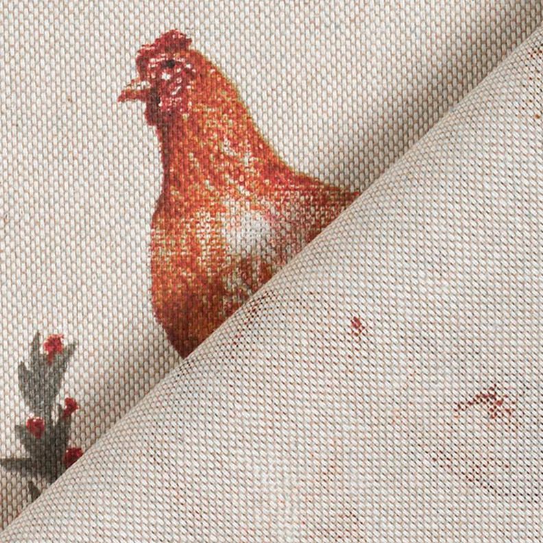 tessuto arredo mezzo panama galline – naturale/terracotta,  image number 4