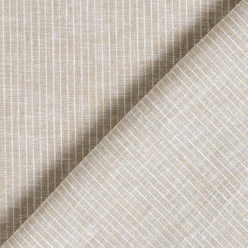 misto cotone-lino Righe sottili – tortora chiaro/bianco,  image number 4