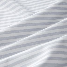 tessuto in cotone cretonne Strisce casual – grigio chiaro/bianco, 