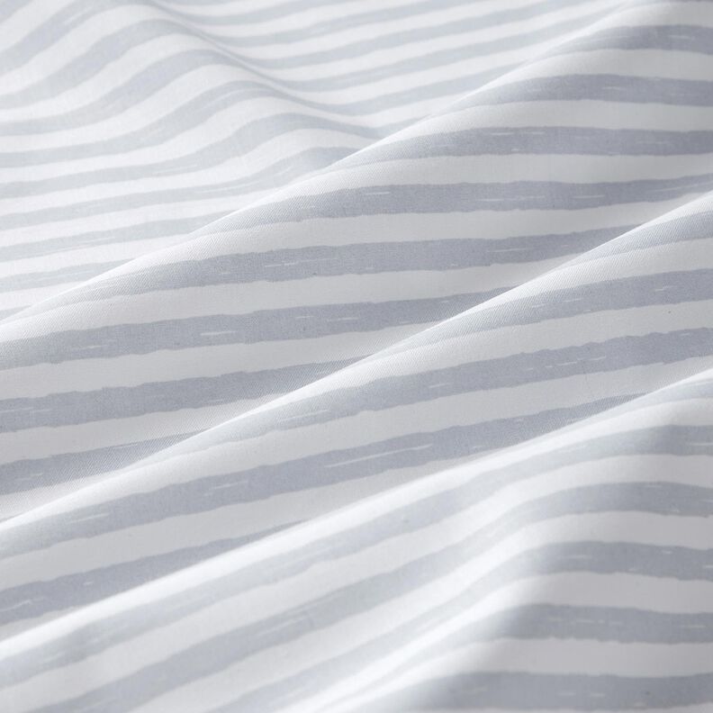 tessuto in cotone cretonne Strisce casual – grigio chiaro/bianco, image number 2