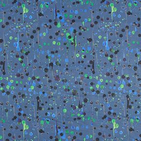 softshell Macchie gocciolanti stampa digitale – colore blu jeans/verde erba, 
