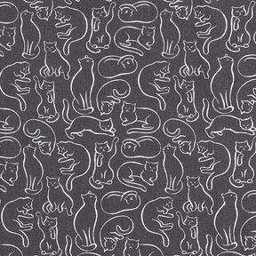 tessuto in cotone cretonne Gatti giocherelloni – granito, 