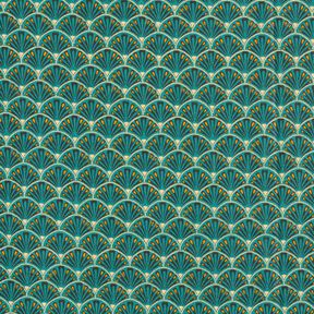 cotone rivestito Ventagli sofisticati – petrolio, 