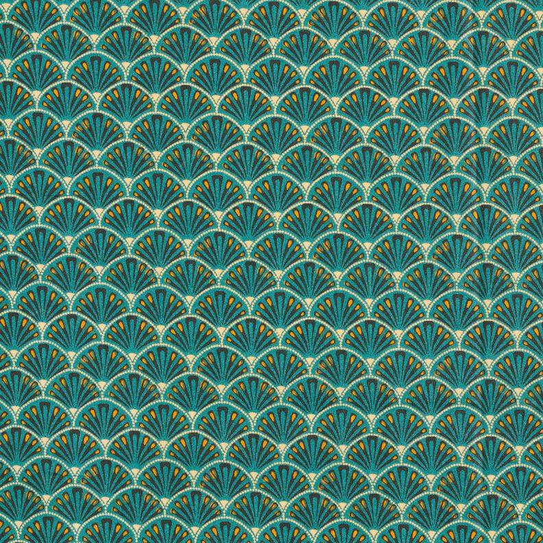cotone rivestito Ventagli sofisticati – petrolio,  image number 1