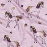 jersey di cotone cavallo e fiori glitterati | Poppy Fabrics – violetto pastello/oro,  thumbnail number 2