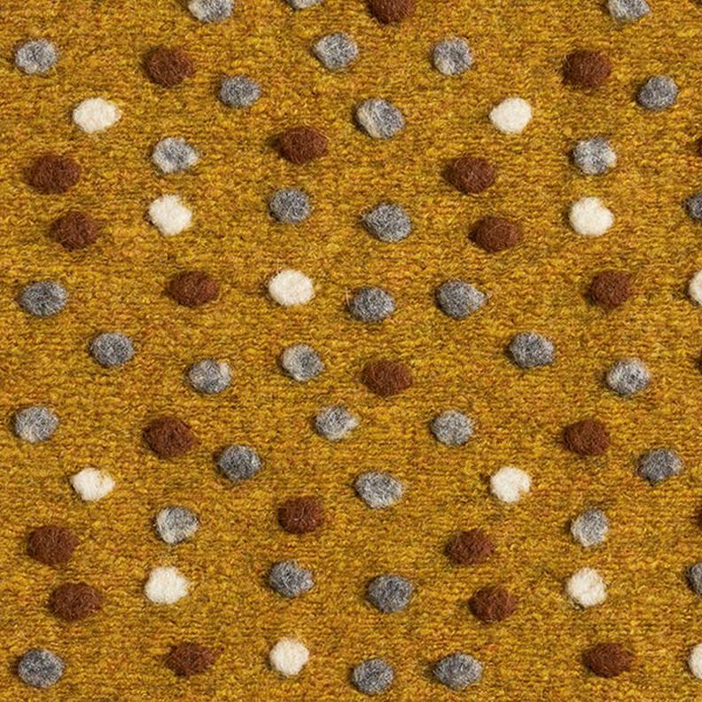 tessuto in maglia di lana, pallini colorati – giallo curry,  image number 1