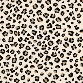 felpa garzata Stampa leopardata | Poppy Fabrics – crema/anemone, 