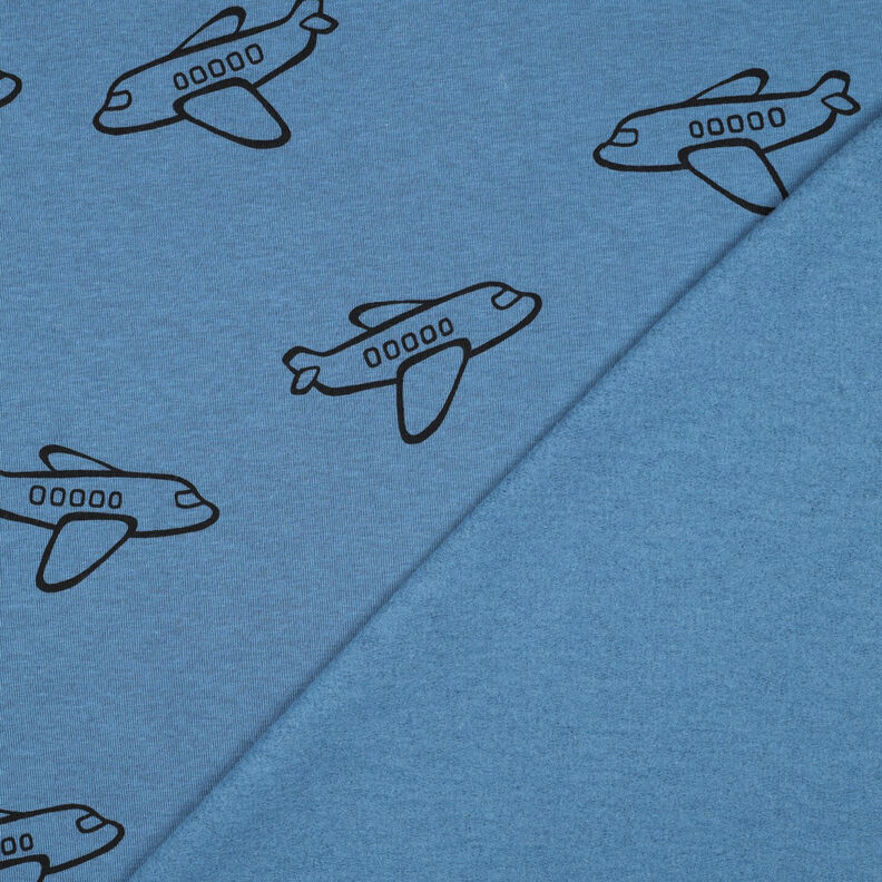 felpa garzata aerei | Poppy Fabrics – colore blu jeans,  image number 4