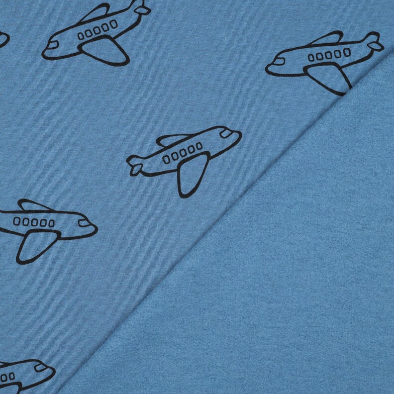 felpa garzata aerei | Poppy Fabrics – colore blu jeans, image number 4