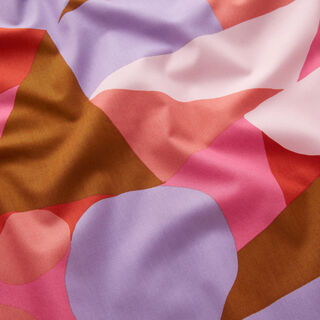 Popeline di cotone con forme astratte | Nerida Hansen – pink/lillà, 